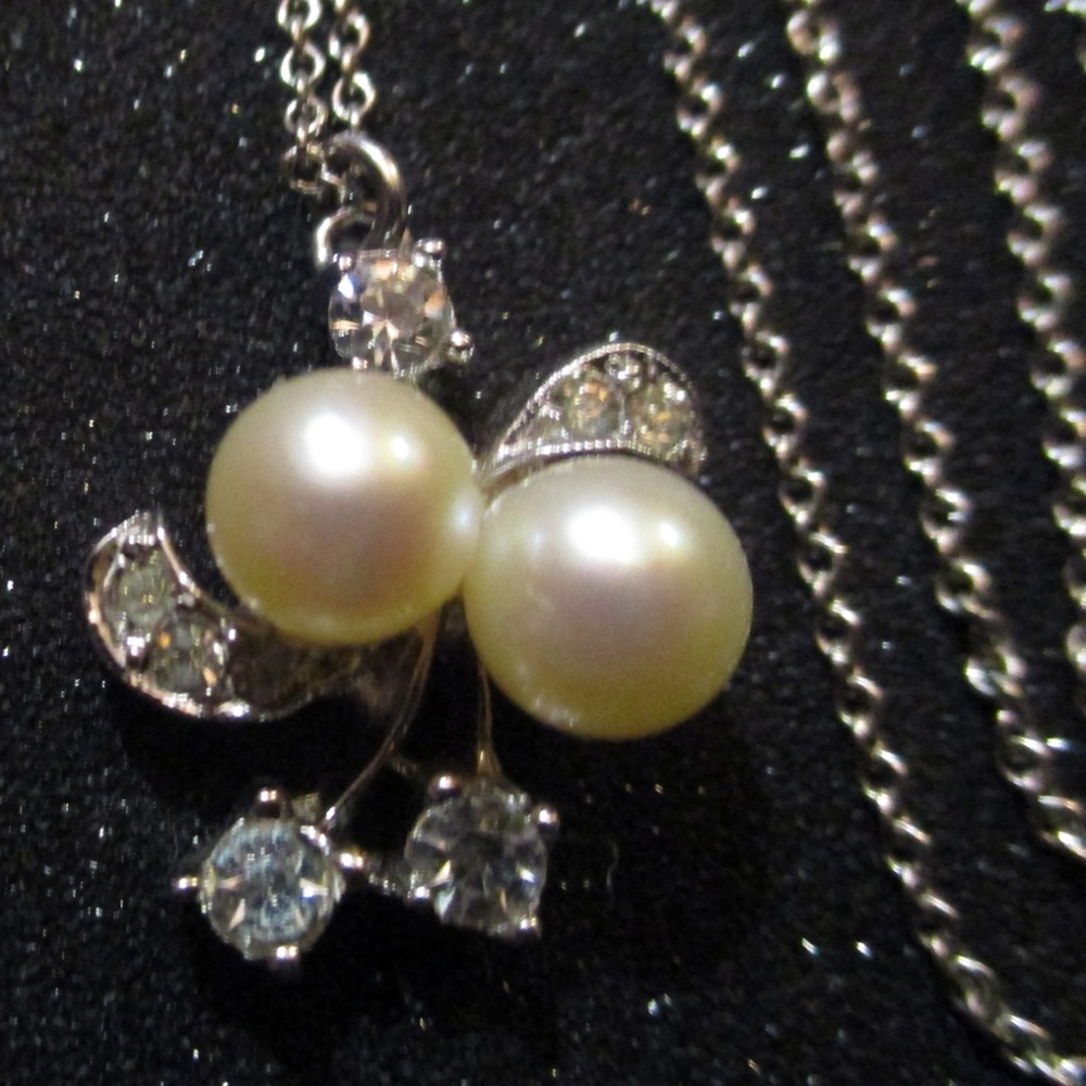 Pearls, Crystals & Sterling on 16" B.A.B. Chain